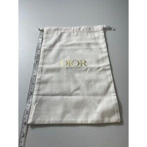 Dior White Cotton Drawstring Dust Bag Authentic Luxury Storage Pouch